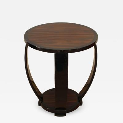 Art Deco Style Side Table Gueridon Macassar and Black Lacquer