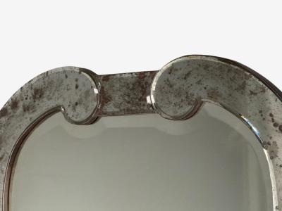 Art Deco Style Silver Antiqued Beveled Glass Venetian Wall Mirrors 21st C 