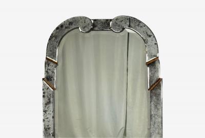 Art Deco Style Silver Antiqued Beveled Glass Venetian Wall Mirrors 21st C 