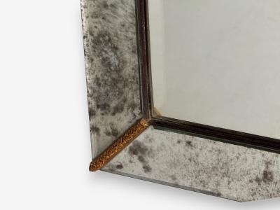 Art Deco Style Silver Antiqued Beveled Glass Venetian Wall Mirrors 21st C 