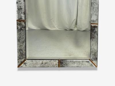 Art Deco Style Silver Antiqued Beveled Glass Venetian Wall Mirrors 21st C 