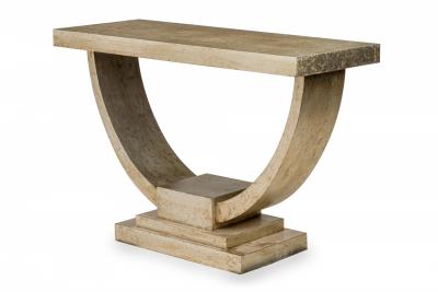 Art Deco Style Silver Gilded Crackle Finish Rectangular Console Table