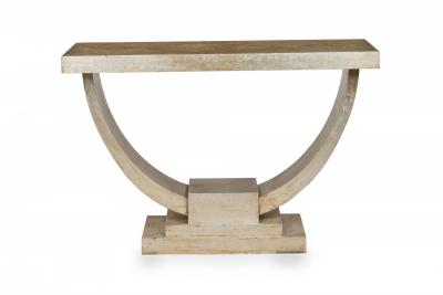 Art Deco Style Silver Gilded Crackle Finish Rectangular Console Table