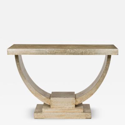 Art Deco Style Silver Gilded Crackle Finish Rectangular Console Table