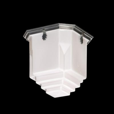 Art Deco Style Skyscraper Form Molded Milk Glass Chandelier W Aluminum Fittings