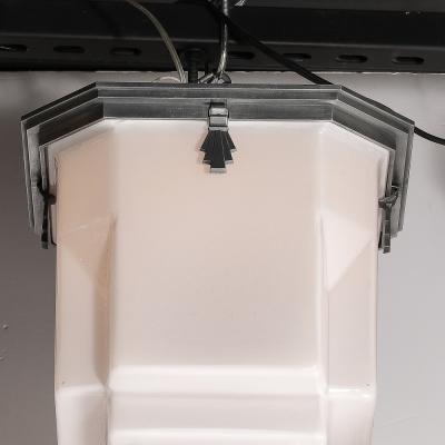 Art Deco Style Skyscraper Form Molded Milk Glass Chandelier W Aluminum Fittings