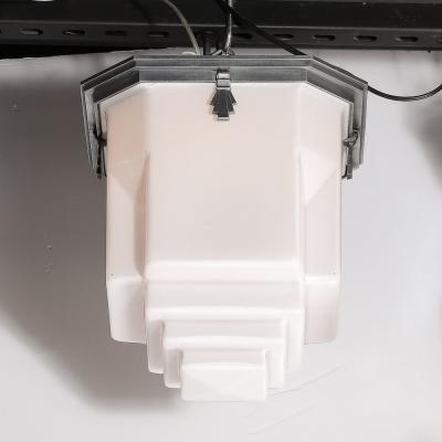 Art Deco Style Skyscraper Form Molded Milk Glass Chandelier W Aluminum Fittings