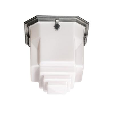 Art Deco Style Skyscraper Form Molded Milk Glass Chandelier W Aluminum Fittings