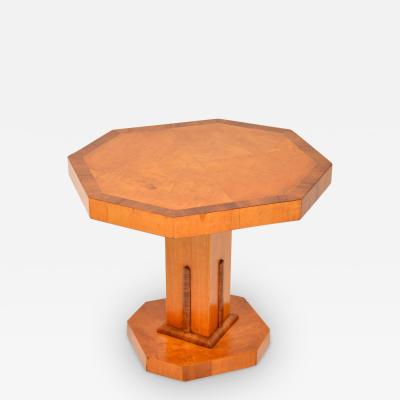 Art Deco Sycamore and Walnut Coffee Side Table