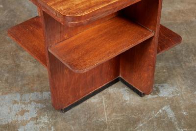 Art Deco Table with Geometric Undershelves