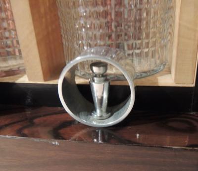 Art Deco Tantalus Decanter Set in Crystal Wood and Chrome