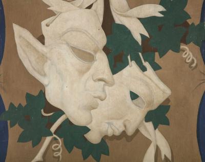 Art Deco Theatrical Mask Painting