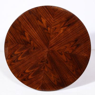 Art Deco Two Tier Gueridon Table in Book matched Walnut Black Lacquer