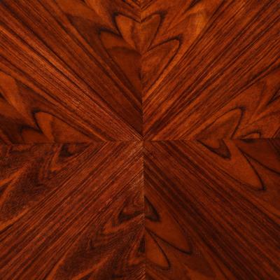Art Deco Two Tier Gueridon Table in Book matched Walnut Black Lacquer