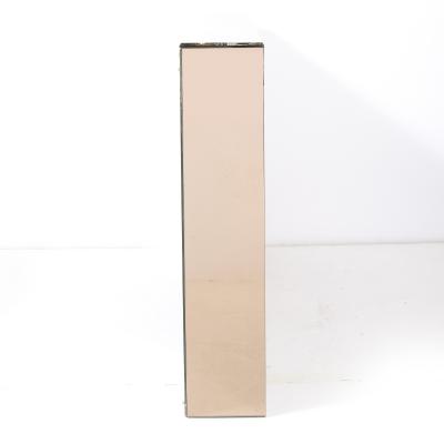 Art Deco Two Tone Plain Bronze Mirrored Fireplace with Crystal Florets