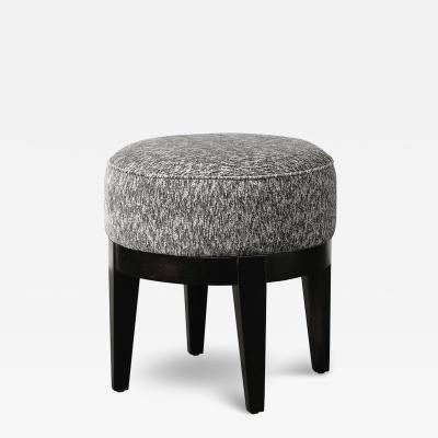 Art Deco Upholstered Stool in Ebonized Walnut