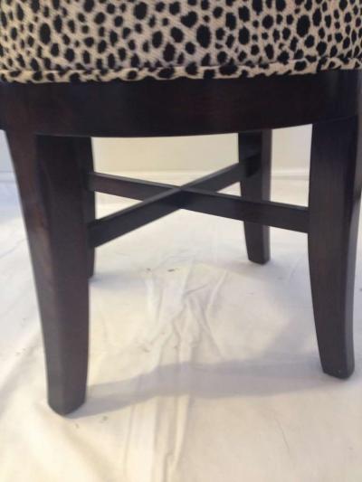 Art Deco Vanity Swivel Stool Gibbings Style Chenille Fabric