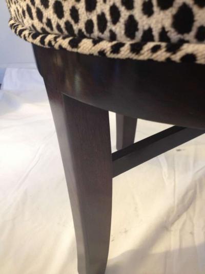 Art Deco Vanity Swivel Stool Gibbings Style Chenille Fabric