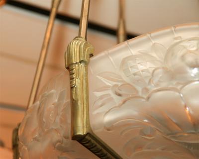 Art Deco Verrerie Belge Chandelier