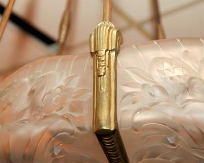 Art Deco Verrerie Belge Chandelier