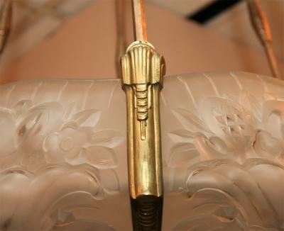 Art Deco Verrerie Belge Chandelier