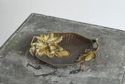 Art Deco Vide Poche or Bowl with Leaves in Solid Brass 1930s