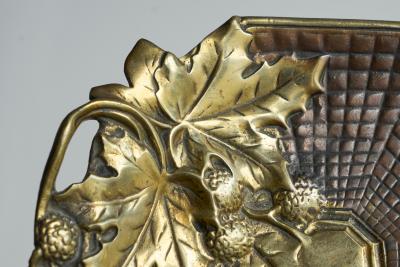 Art Deco Vide Poche or Bowl with Leaves in Solid Brass 1930s