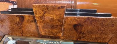 Art Deco Wall Mirror with Two Tone Wood Frame