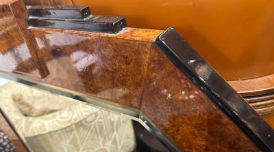 Art Deco Wall Mirror with Two Tone Wood Frame