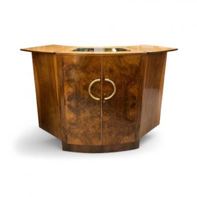 Art Deco Walnut Bar Counter