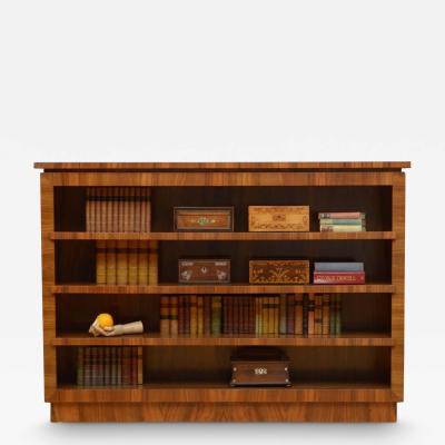 Art Deco Walnut Open Bookcase