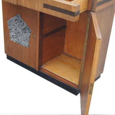 Art Deco Walnut Vitrine China Cabinet