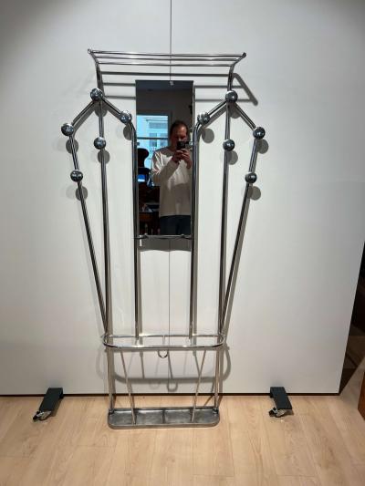 Art Deco Wardrobe Mirror Aluminium Tubes France circa 1930