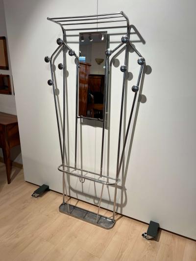 Art Deco Wardrobe Mirror Aluminium Tubes France circa 1930