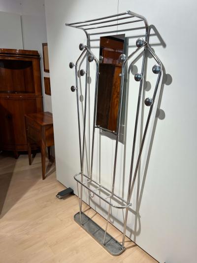 Art Deco Wardrobe Mirror Aluminium Tubes France circa 1930