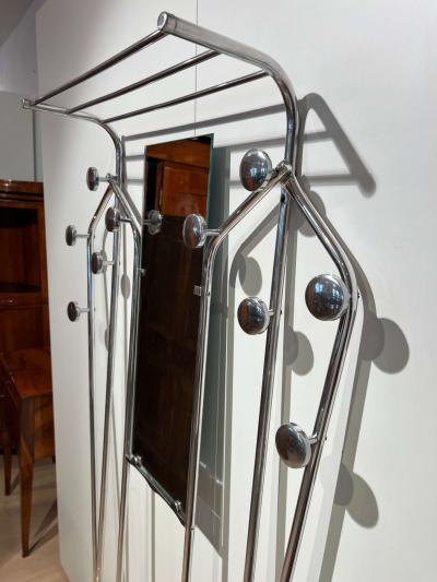 Art Deco Wardrobe Mirror Aluminium Tubes France circa 1930