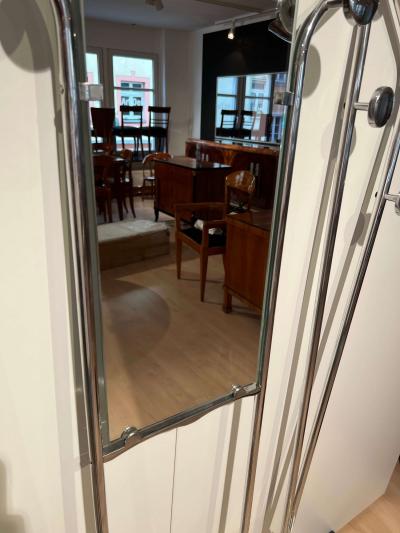 Art Deco Wardrobe Mirror Aluminium Tubes France circa 1930