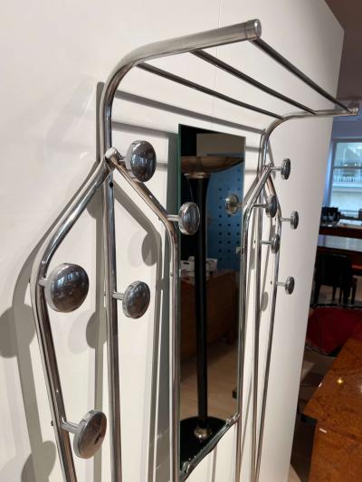 Art Deco Wardrobe Mirror Aluminium Tubes France circa 1930