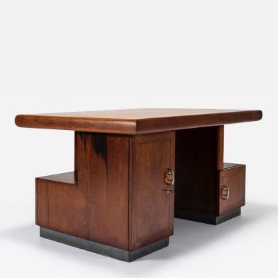 Art Deco Writing Desk in Oak Belgium 1930s