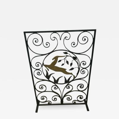 Art Deco Wrought Iron Fire Screen