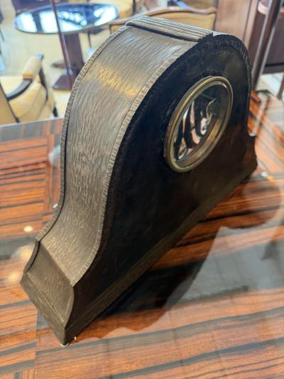 Art Deco Wrought Iron Mantel Clock by Travail Francais France 1925