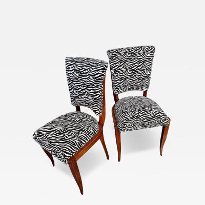 Art Deco Zebra Style Matching Pair of Side Chairs
