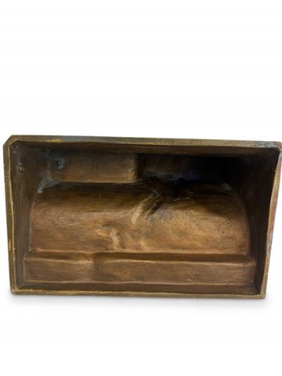 Art Deco bronze group of standing semi nude lady and seated man embracing