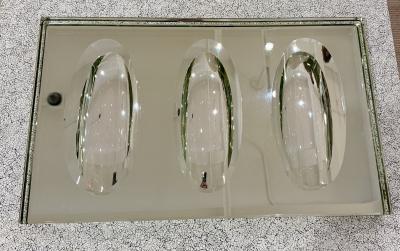 Art Deco cast glass mirrored center piece France 1930 s