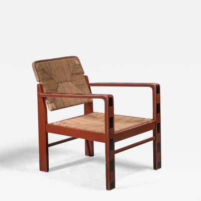Art Deco chair with woven rope upholstery