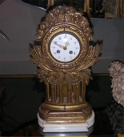 Art Deco gilded wood clock