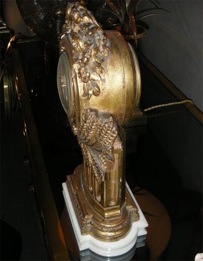 Art Deco gilded wood clock