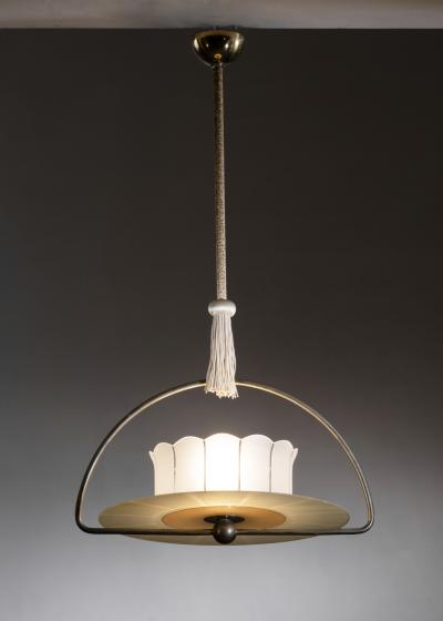 Art Deco glass disc pendant