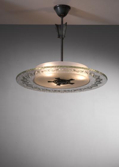 Art Deco glass pendant lamp