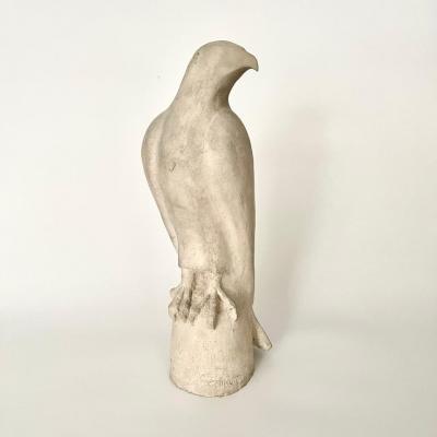Art Deco large Sculpture of a Perched Eagle Signed